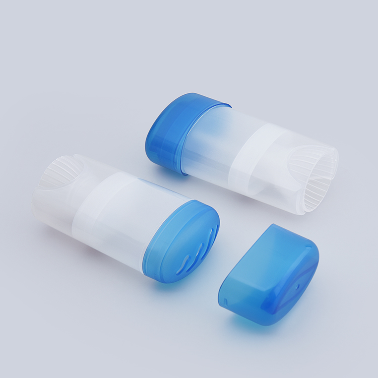 48g Oval Deodorant Stick Tube with Flat Cap – Refillable PP+PE Bottom Fill Container