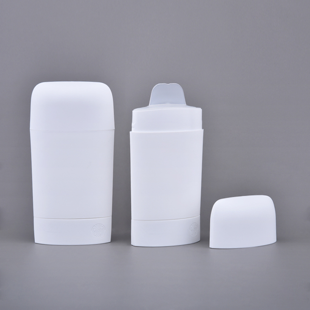 50ml White Plastic Refillable Empty Deodorant Container Stick Oval