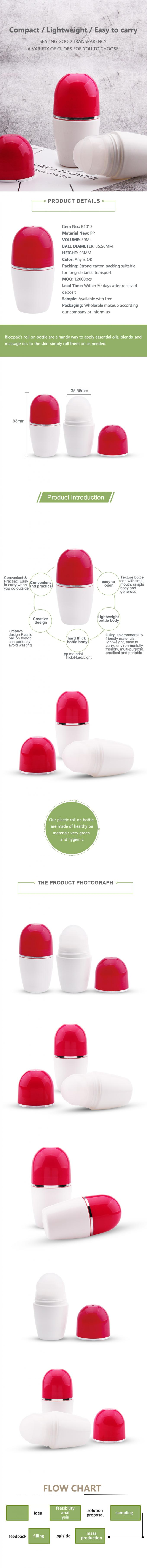 50ml Plastic Roller Ball Bottles Refillable Empty 3 Oz Roll On Bottles 0